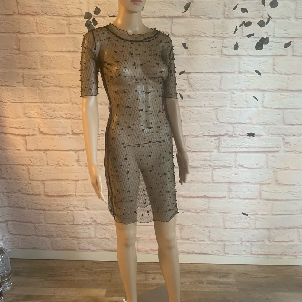 Black mesh dress